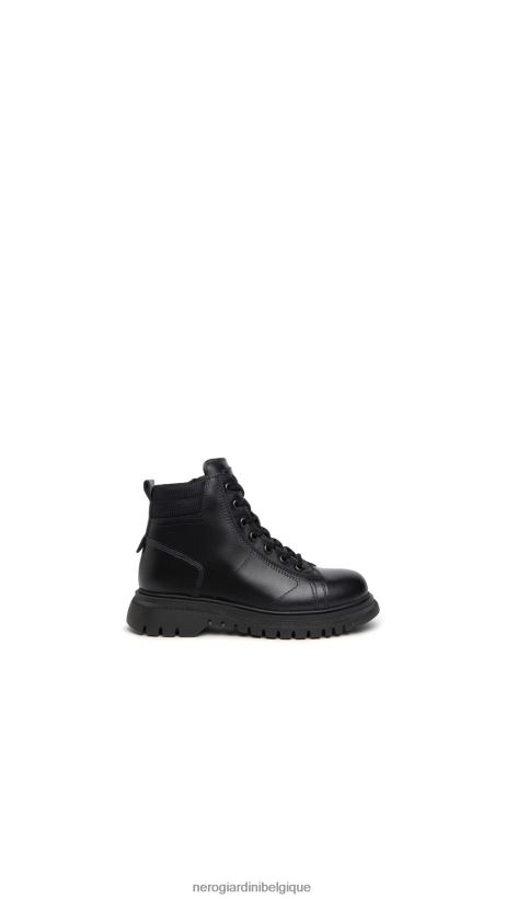 chaussure être NeroGiardini garçon art. bottes militaires en cuir i334562m noir F2F08N453