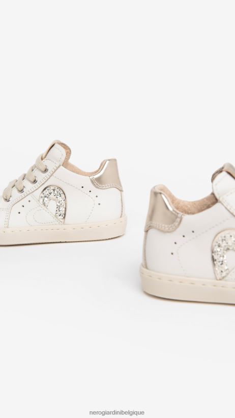 chaussure être NeroGiardini fille art. i322520f baskets en cuir junior osso F2F08N398