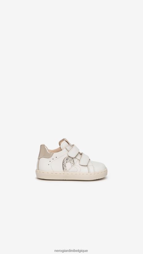 chaussure être NeroGiardini fille art. i322521f baskets en cuir junior osso F2F08N399