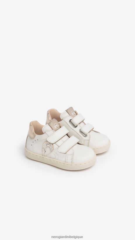 chaussure être NeroGiardini fille art. i322521f baskets en cuir junior osso F2F08N399