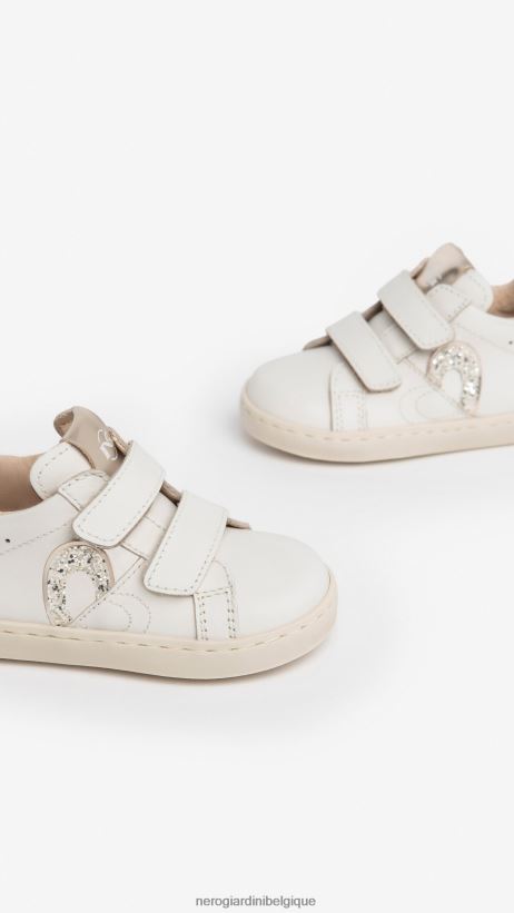 chaussure être NeroGiardini fille art. i322521f baskets en cuir junior osso F2F08N399