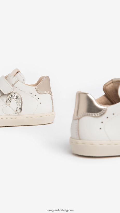 chaussure être NeroGiardini fille art. i322521f baskets en cuir junior osso F2F08N399