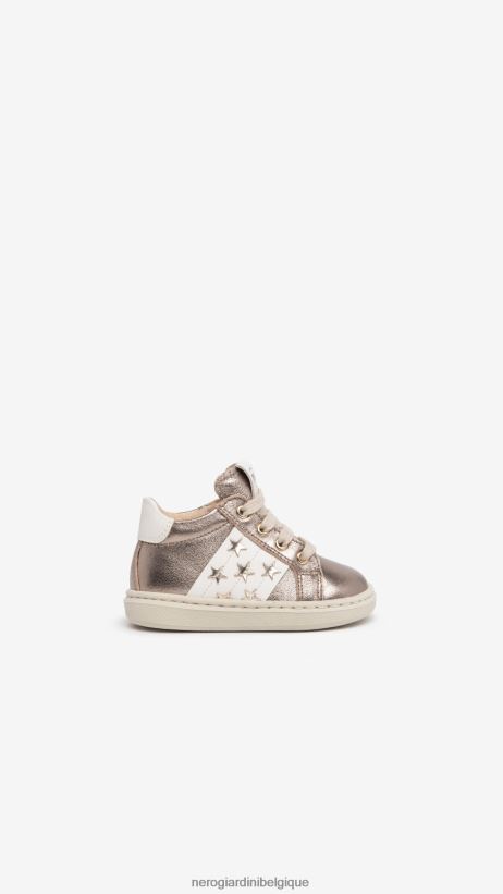 chaussure être NeroGiardini fille art. i322534f baskets en cuir junior Leo F2F08N405