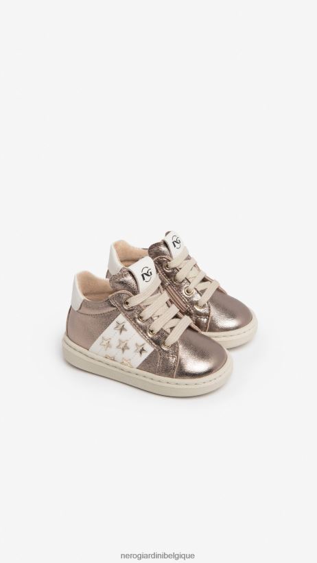 chaussure être NeroGiardini fille art. i322534f baskets en cuir junior Leo F2F08N405