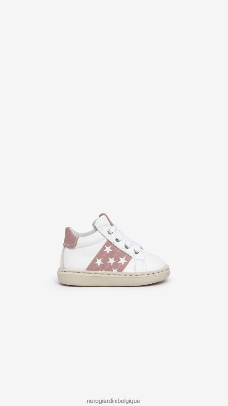 chaussure être NeroGiardini fille art. i322535f baskets en cuir junior blanc F2F08N406