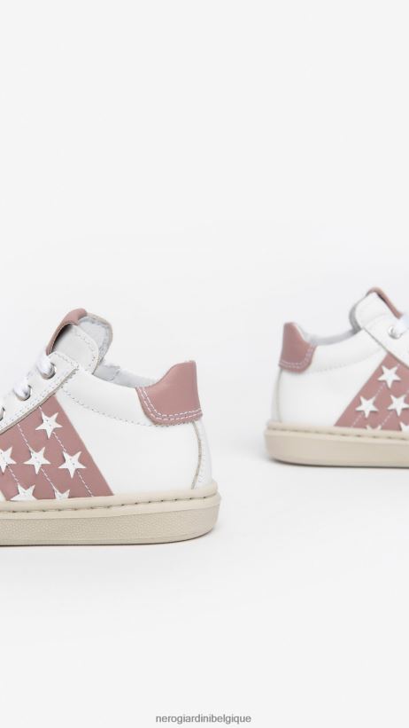 chaussure être NeroGiardini fille art. i322535f baskets en cuir junior blanc F2F08N406