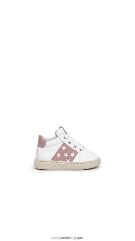 chaussure être NeroGiardini fille art. i322535f baskets en cuir junior blanc F2F08N406