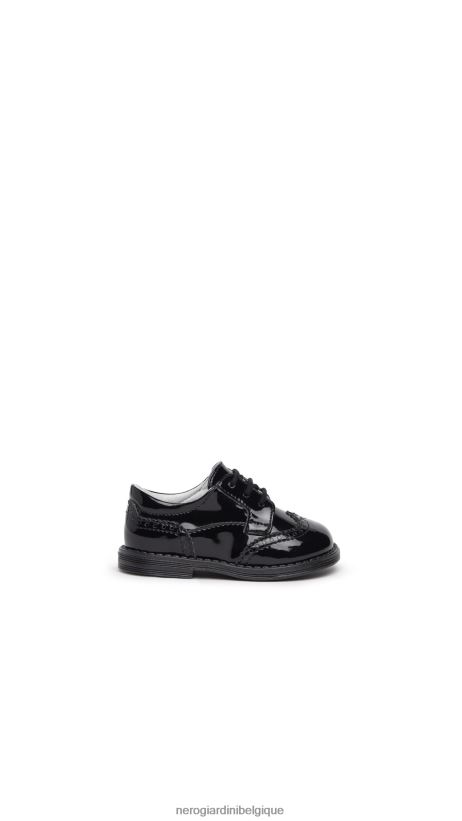 chaussure être NeroGiardini fille art. i322544f chaussures à nouer junior en tissu technique noir F2F08N420