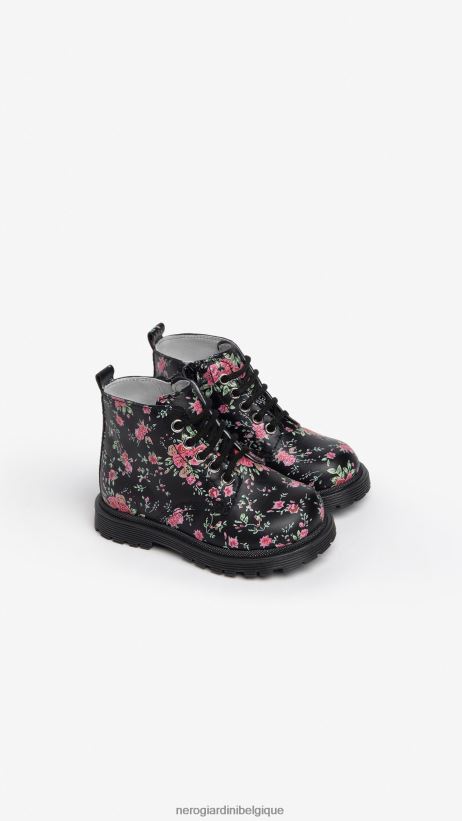 chaussure être NeroGiardini fille art. i322553f bottes de combat junior en tissu technique noir F2F08N427