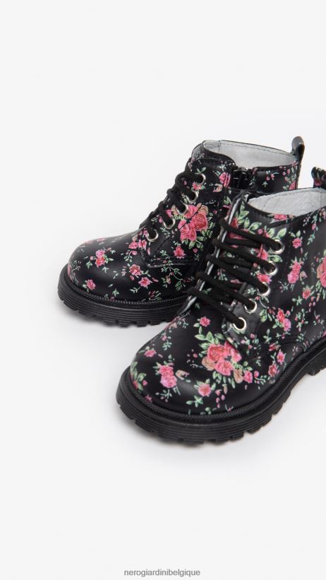 chaussure être NeroGiardini fille art. i322553f bottes de combat junior en tissu technique noir F2F08N427