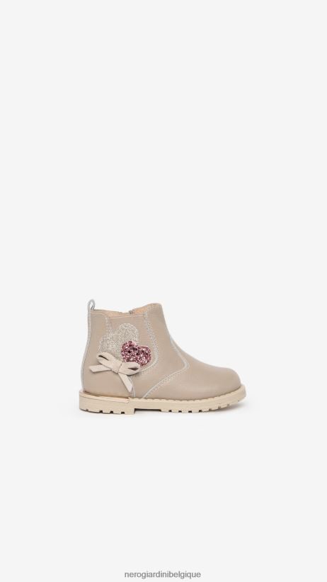 chaussure être NeroGiardini fille art. i322561f bottines en cuir junior beige F2F08N431