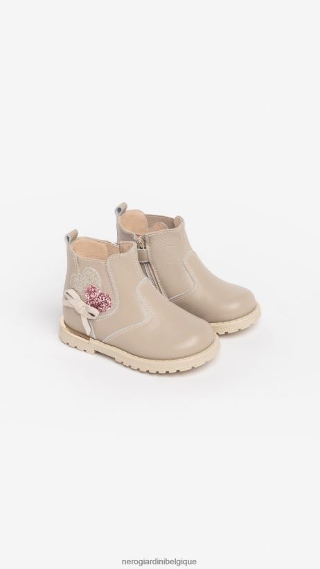 chaussure être NeroGiardini fille art. i322561f bottines en cuir junior beige F2F08N431