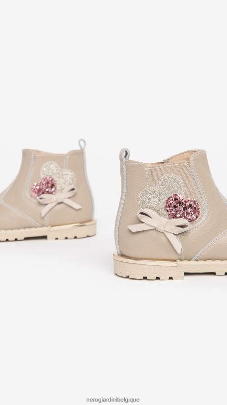 chaussure être NeroGiardini fille art. i322561f bottines en cuir junior beige F2F08N431