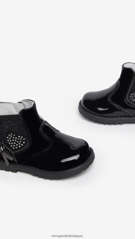 chaussure être NeroGiardini fille art. i322571f bottines chelsea junior en tissu technique noir F2F08N430