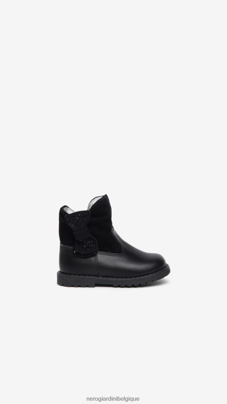 chaussure être NeroGiardini fille art. i322580f bottines chelsea en cuir junior noir F2F08N432