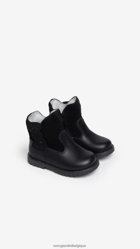 chaussure être NeroGiardini fille art. i322580f bottines chelsea en cuir junior noir F2F08N432