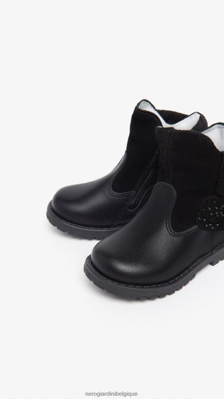chaussure être NeroGiardini fille art. i322580f bottines chelsea en cuir junior noir F2F08N432