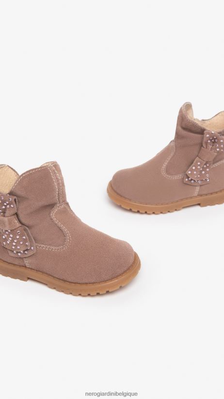 chaussure être NeroGiardini fille art. i322581f bottines chelsea en cuir junior cipria F2F08N433