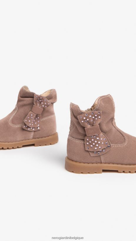 chaussure être NeroGiardini fille art. i322581f bottines chelsea en cuir junior cipria F2F08N433