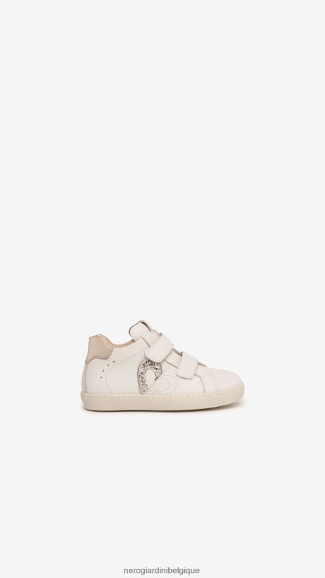chaussure être NeroGiardini fille art. i327521f baskets en cuir junior osso F2F08N409