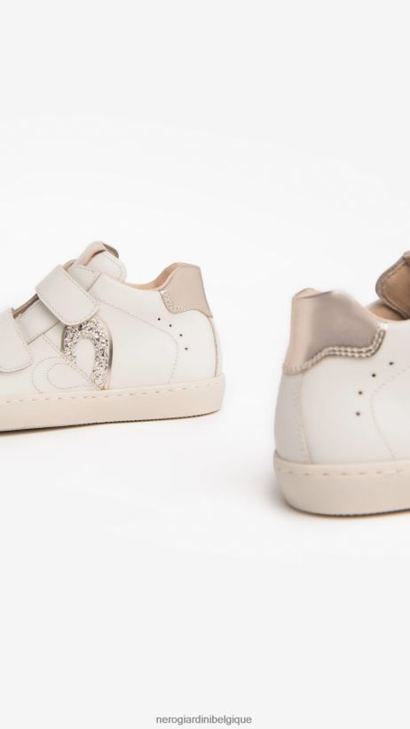 chaussure être NeroGiardini fille art. i327521f baskets en cuir junior osso F2F08N409
