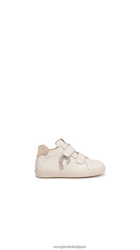 chaussure être NeroGiardini fille art. i327521f baskets en cuir junior osso F2F08N409