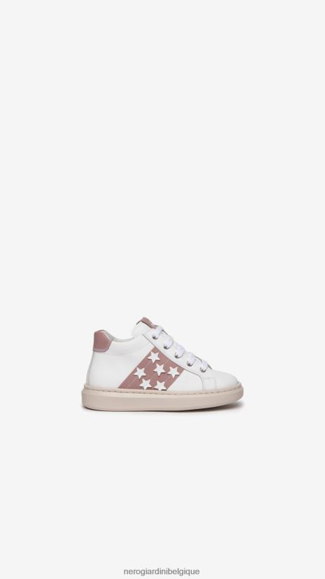 chaussure être NeroGiardini fille art. i327535f baskets en cuir junior blanc F2F08N416