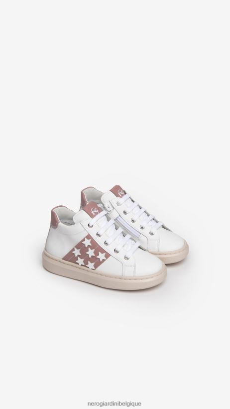 chaussure être NeroGiardini fille art. i327535f baskets en cuir junior blanc F2F08N416