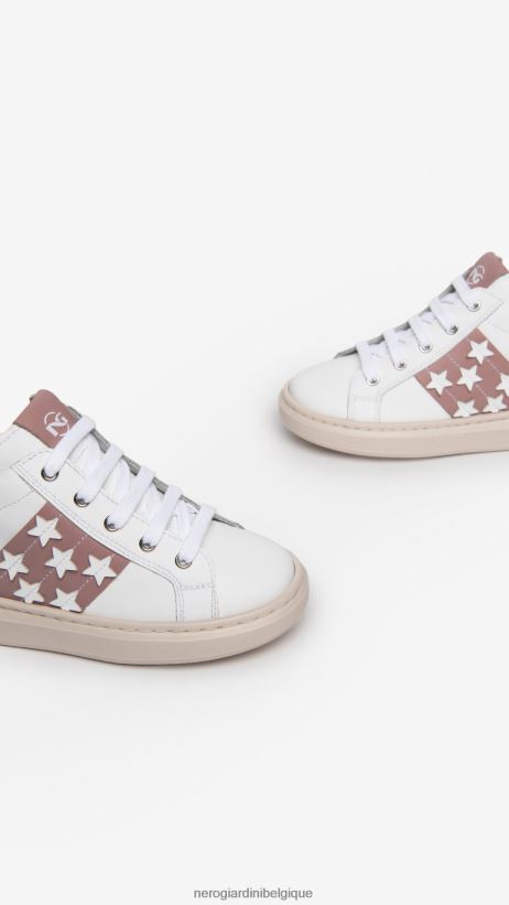 chaussure être NeroGiardini fille art. i327535f baskets en cuir junior blanc F2F08N416