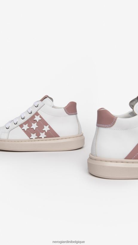 chaussure être NeroGiardini fille art. i327535f baskets en cuir junior blanc F2F08N416