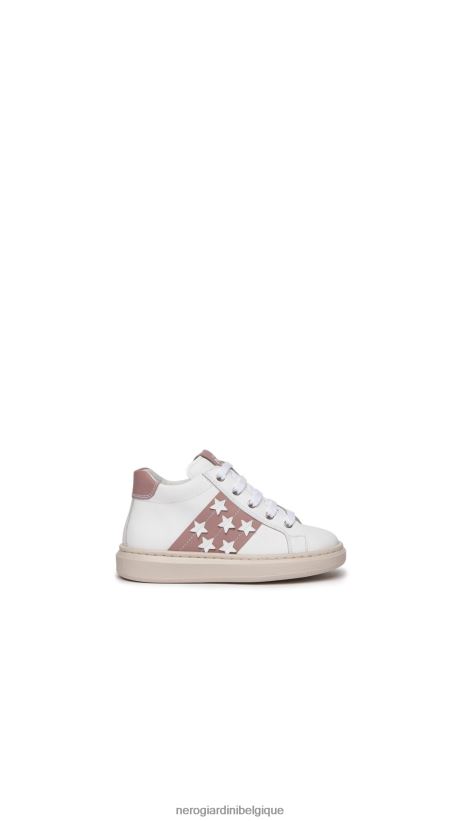 chaussure être NeroGiardini fille art. i327535f baskets en cuir junior blanc F2F08N416