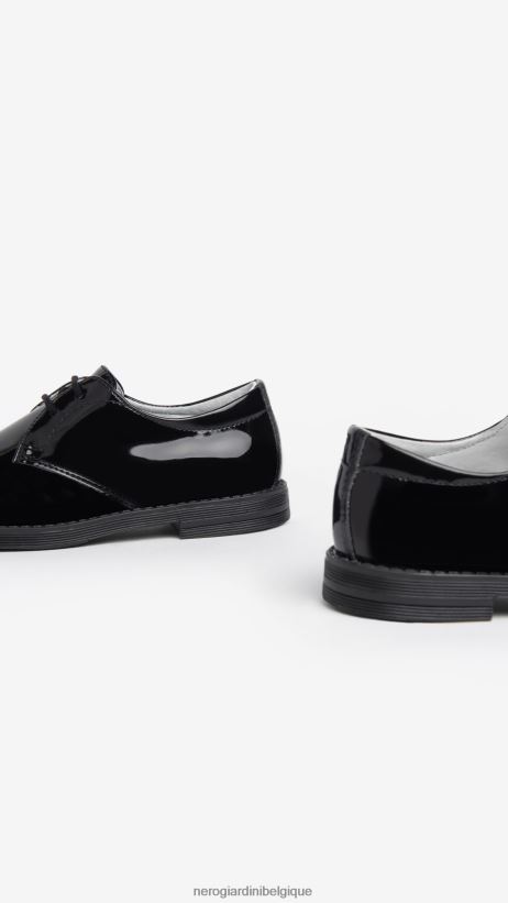 chaussure être NeroGiardini fille art. i327543f chaussures à nouer junior en tissu technique noir F2F08N425