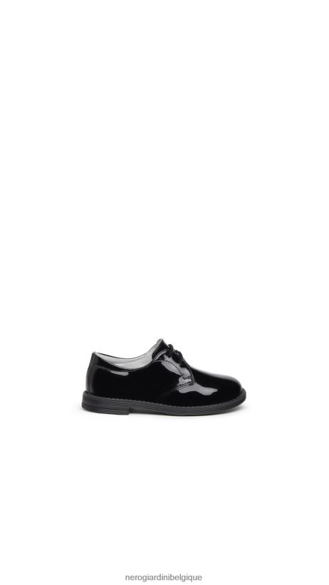 chaussure être NeroGiardini fille art. i327543f chaussures à nouer junior en tissu technique noir F2F08N425