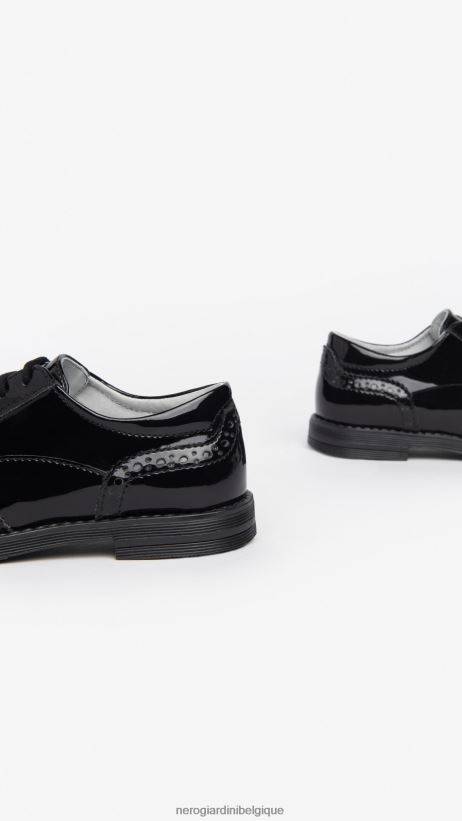chaussure être NeroGiardini fille art. i327544f chaussures à nouer junior en tissu technique noir F2F08N424