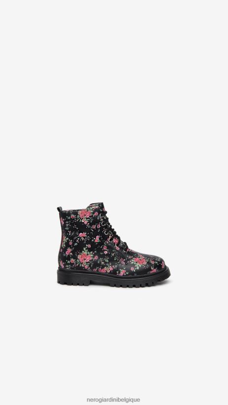 chaussure être NeroGiardini fille art. i327553f bottes de combat junior en tissu technique noir F2F08N435