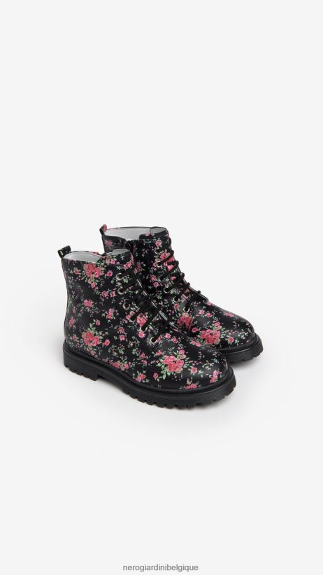 chaussure être NeroGiardini fille art. i327553f bottes de combat junior en tissu technique noir F2F08N435