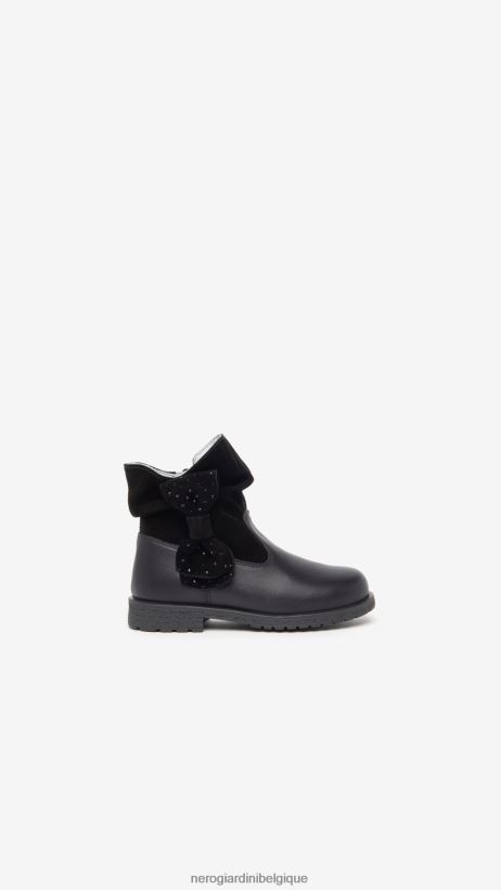 chaussure être NeroGiardini fille art. i327580f bottines en cuir junior noir F2F08N440