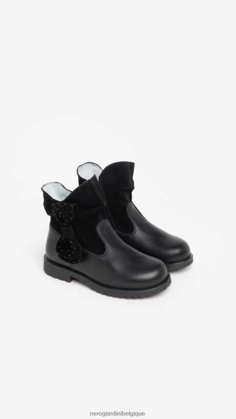 chaussure être NeroGiardini fille art. i327580f bottines en cuir junior noir F2F08N440