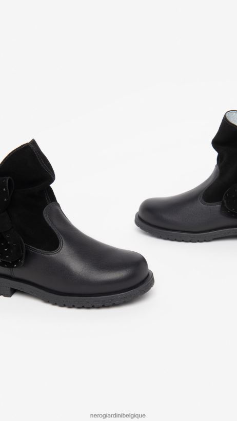 chaussure être NeroGiardini fille art. i327580f bottines en cuir junior noir F2F08N440