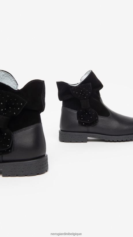 chaussure être NeroGiardini fille art. i327580f bottines en cuir junior noir F2F08N440