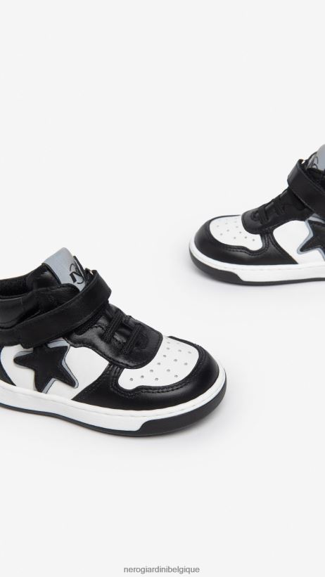 chaussure être NeroGiardini garçon art. baskets i325001m junior en cuir noir F2F08N380