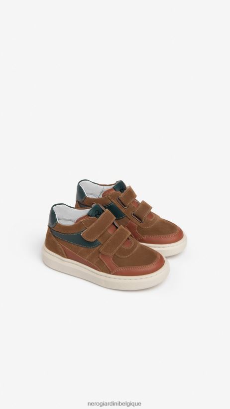 chaussure être NeroGiardini garçon art. baskets i328980m junior en cuir cuoio F2F08N384