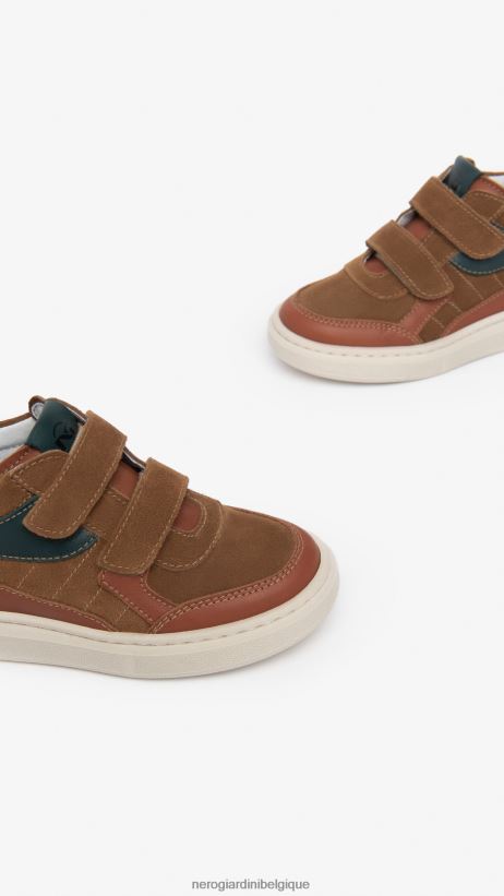 chaussure être NeroGiardini garçon art. baskets i328980m junior en cuir cuoio F2F08N384