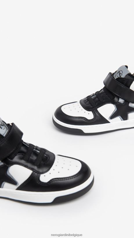 chaussure être NeroGiardini garçon art. baskets i329001m junior en cuir noir F2F08N386
