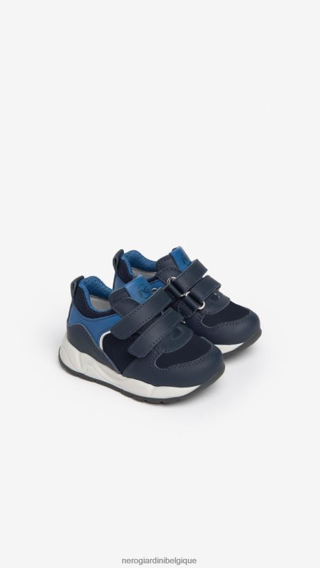 chaussure être NeroGiardini garçon art. i324970m baskets junior en cuir et toile incantant F2F08N376