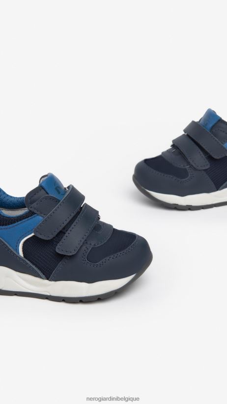 chaussure être NeroGiardini garçon art. i324970m baskets junior en cuir et toile incantant F2F08N376