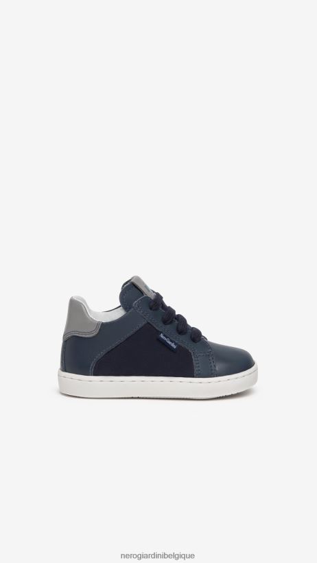 chaussure être NeroGiardini garçon art. i324991m baskets junior en cuir et toile incantant F2F08N379