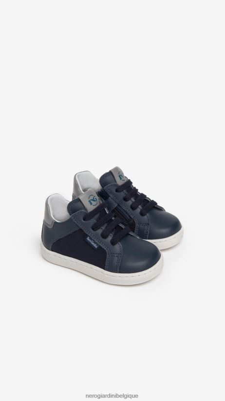chaussure être NeroGiardini garçon art. i324991m baskets junior en cuir et toile incantant F2F08N379