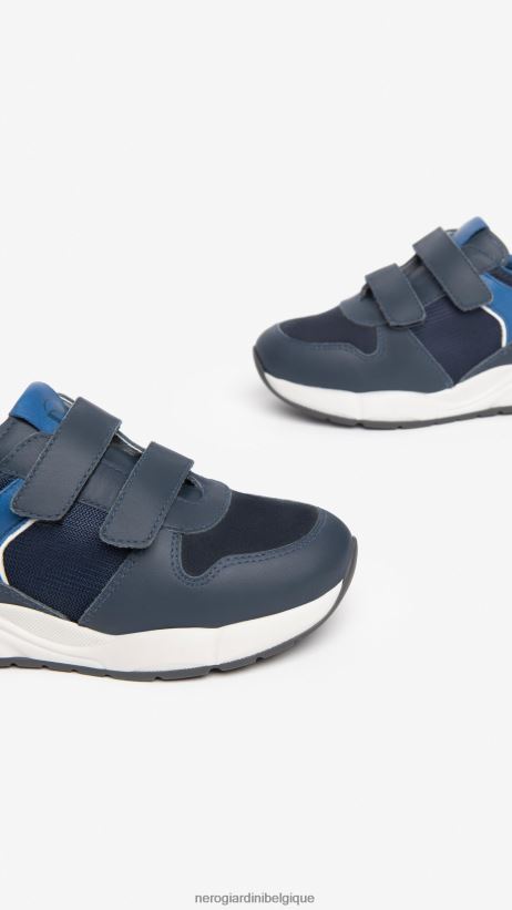 chaussure être NeroGiardini garçon art. i328970m baskets junior en cuir et toile incantant F2F08N382