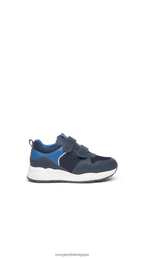 chaussure être NeroGiardini garçon art. i328970m baskets junior en cuir et toile incantant F2F08N382